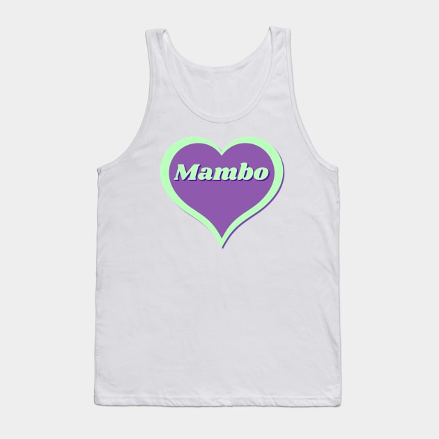 Mambo Heart in turquoise blue and purple colors for dancers. Tank Top by Bailamor